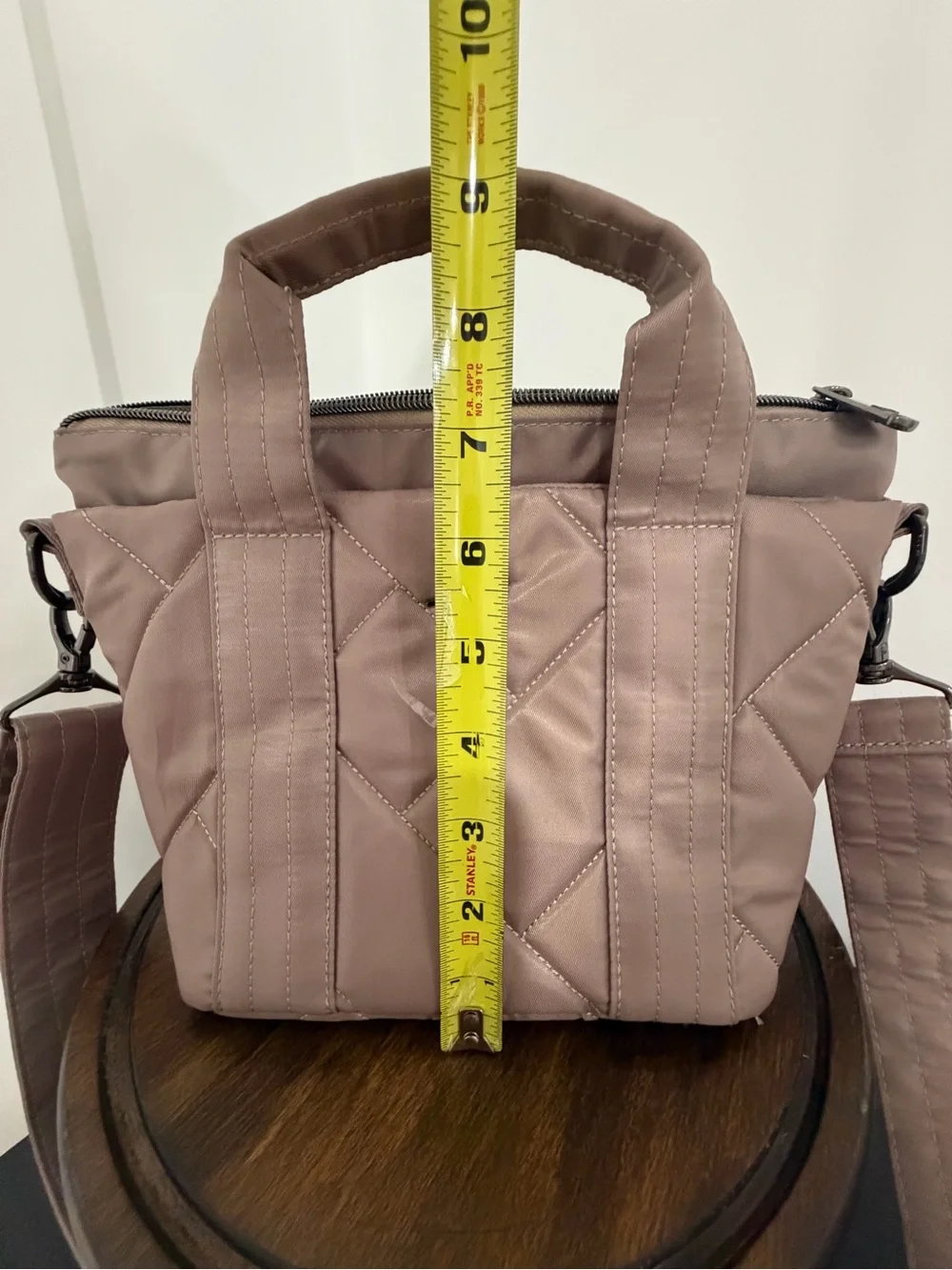 Lug Dory Mini Quilted Crossbody Bag Tote With Handles Taupe/Beige